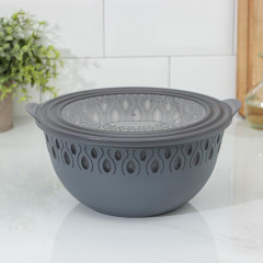 Салатник пластик FOLYlife с крышкой, 26,5х24х11,5см, 3 л.(9471017)