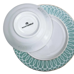 Набор столовый MONTSERRAT Porcelain, фарфор, белый/голубой, 24 пр.