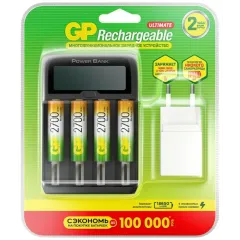 ЗУ д/аккум GP PowerBank 270AAHCMHSPBA-2CR +4шт 2700mAh AA