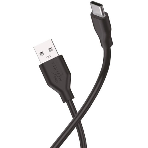 Кабель USB 2.0 A вилка - Type C 2 м  Vixion VX-02c PRO черный