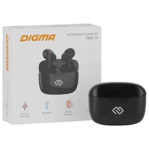 Гарнитура Bluetooth Digma TWS-19 черный