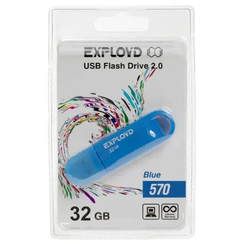 Карта USB2.0 32 GB EXPLOYD 570 синий