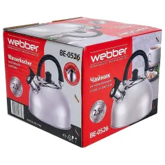 Чайник со свистком WEBBER BE-0526, нерж., 2.5 л.