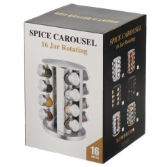 Набор для специй СПЕКТР на подставке, стекло/сталь, серебристый, 16 шт, Y4-5661