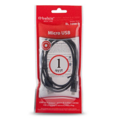 Кабель USB 2.0 A вилка - microUSB 1 м Belsis BL1098B черный