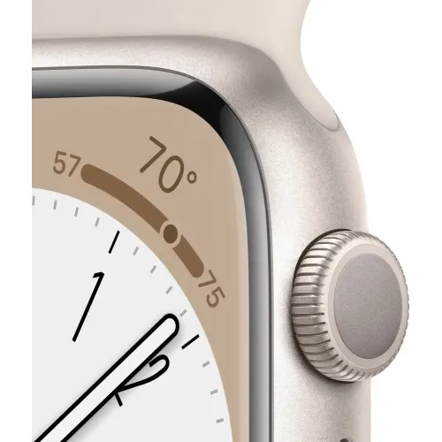 Смарт-часы Apple Watch 8 GPS Starlight Aluminum Case with Midnight Sport Band 45mm сияющая звезда