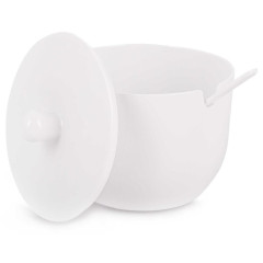 Сахарница пластик Альтернатива, Джелли, М8295, с ложкой, белая, 400 мл. (478224)