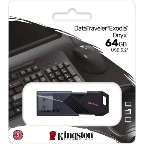 Карта USB3.2 64 GB Kingston DataTraveler Onyx DTXON/64GB черный