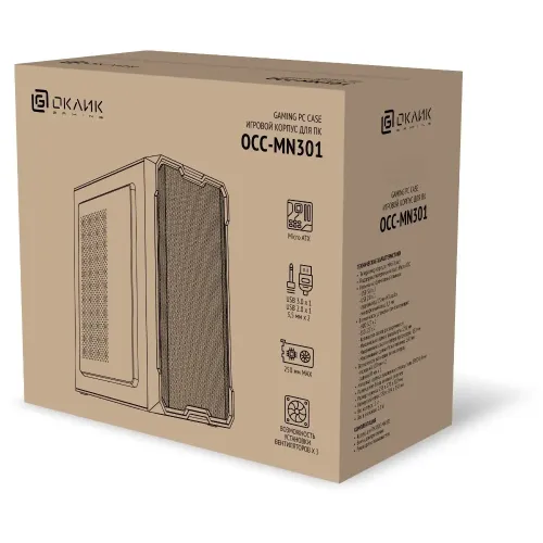 Корпус Oklick OCC-MN301 черный mATX 