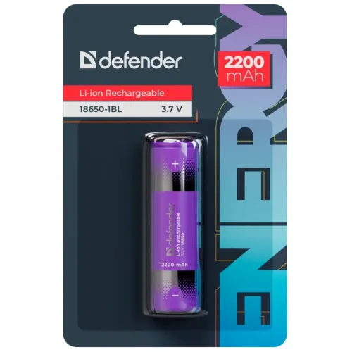 Аккумулятор DEFENDER 18650 2200 мАч Liion (за шт.)(56701)