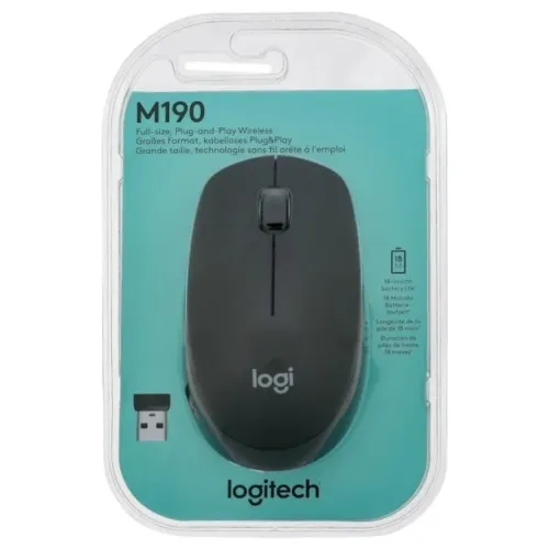 Мышь Logitech M190 черный/серый