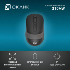 Мышь Oklick 310MW черный/серый