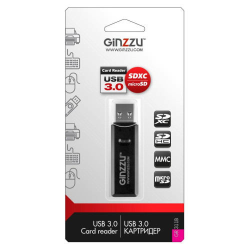 Карт-ридер USB 3.0 GINZZU GR-311B
