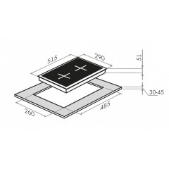 Стол газовый HOMSair HGE323GCWH белый домино