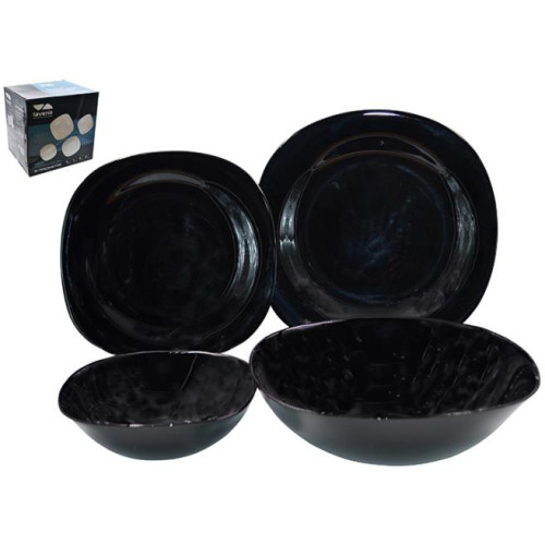 Набор столовый LAVENIR BLACK, стеклокерамика, квадрат, 19 пр. (19PC LFP)(99211)