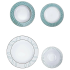 Набор столовый MONTSERRAT Porcelain, фарфор, белый/голубой, 24 пр.