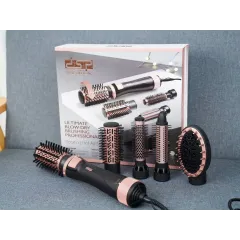 Фен-расческа DSP Professional 50063, 5в1 , черный/розовое золото (стайлер)