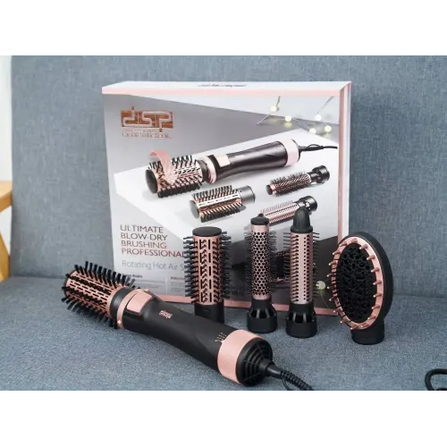 Фен-расческа DSP Professional 50063, 5в1 , черный/розовое золото (стайлер)