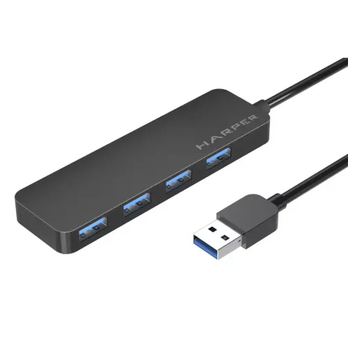 Коммутатор USB 2.0 HARPER HUB-04P Black 