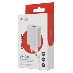 СЗУ Vixion VH-02c 2.4A Type-C PRO + кабель, белый (*4)