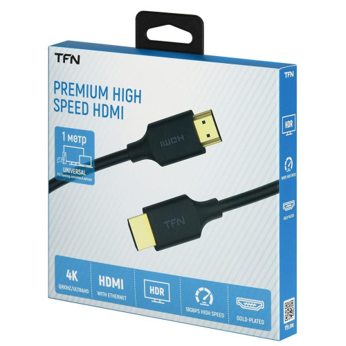 Кабель HDMI - HDMI 1 м TFN v2.0 Speed (TFN-H-SPD4K-1MBK)