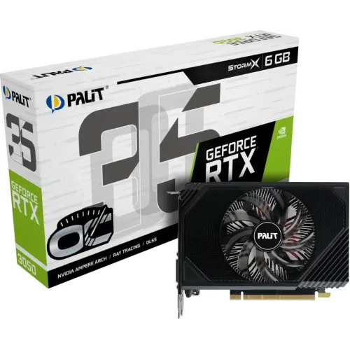 Видеокарта Palit RTX 3050 STORMX OC 6GB GDDR6 96-bit DVI HDMI RTL