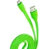 Кабель USB 2.0 A вилка - microUSB 1 м OLMIO 2.1A плоский зеленый