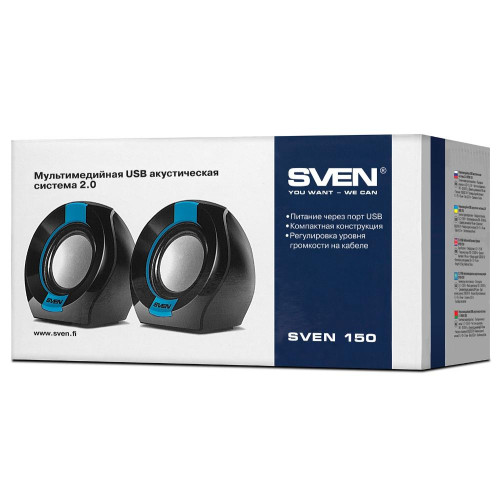 Акустика SVEN 150 чёрный/синий