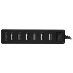 Коммутатор USB 2.0 BURO BU-HUB7-1.0-U2.0 7порт. черный