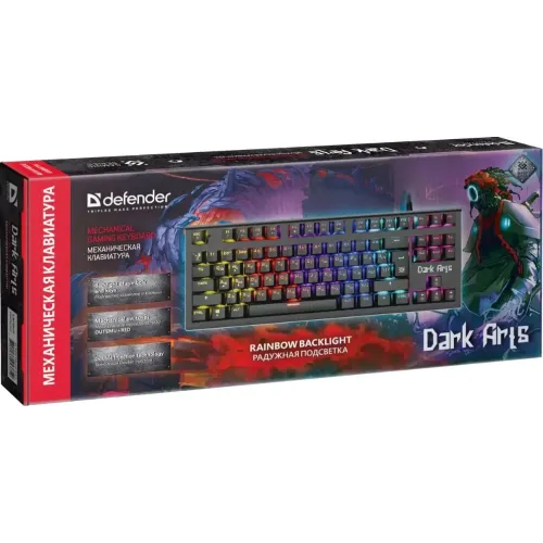 Клавиатура Defender Dark Arts GK-375 RU LED черный (*5)