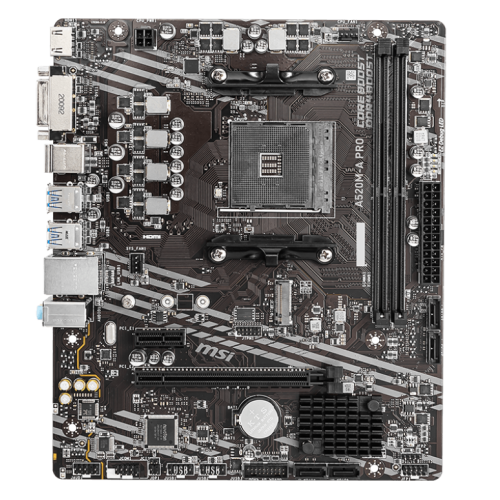 М/П SOC-AM4 MSI A520M-A PRO AMD A520 2xDDR4 mATX AC`97 8ch(7.1) GbLAN RAID+DVI+HDMI