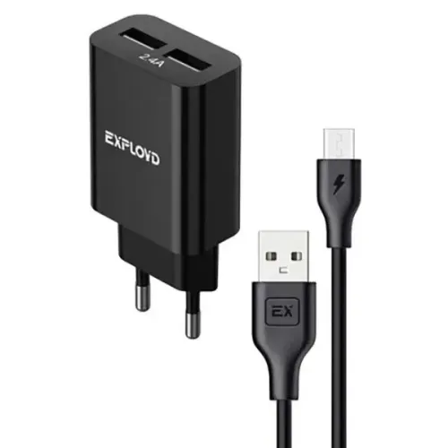 СЗУ EXPLOYD EX-Z-1420 СЗУ 2.4A 2хUSB чёрный