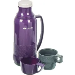 Термос DANIKS 958-100TT-prpl, колба стекло, 1 л., сиреневый (306896)