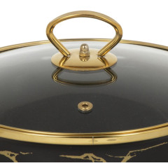 Кастрюля Daniks Черный мрамор, эмаль, индукция, 5.5 л (Y4-8970)(484350)