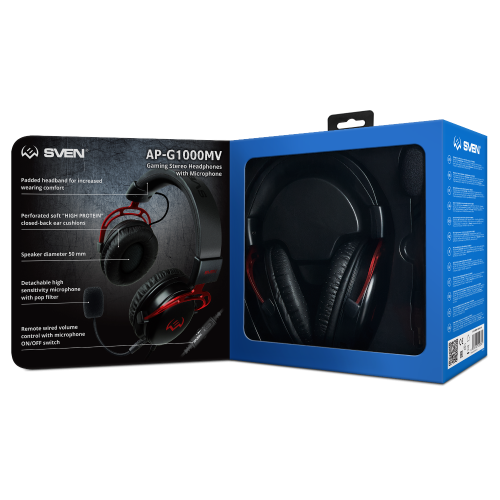 Гарнитура SVEN AP-G1000MV черный/красный