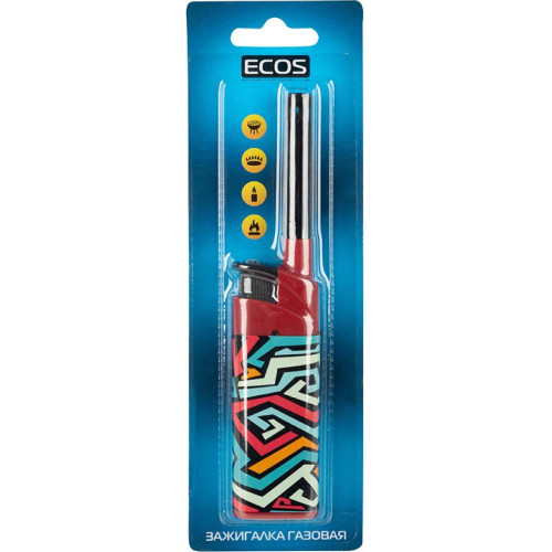 Пьезозажигалка Ecos 089С красный
