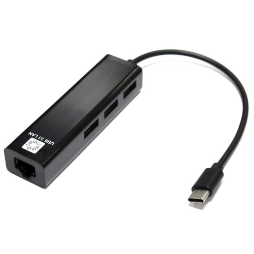 Сетевая карта 5BITES UA3C-45-09BK USB3.1/3*USB2.0/RJ45 100MB/BLACK