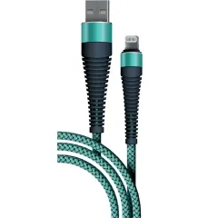 Кабель USB 2.0 A вилка - Lightning 8-pin 1 м Borasco 3А Fishbone усиленный тиффани