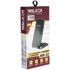 СЗУ беспроводное WALKER WH-52, 15Вт, быстрый заряд Qi, черное