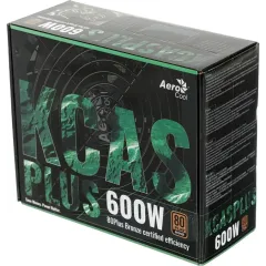 Блок питания Aerocool ATX 600W KCAS PLUS 600 80+ bronze (24+4+4pin) APFC 120mm fan 7xSATA RTL