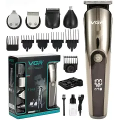 Машинка для стрижки VGR V-107, бронза (набор)