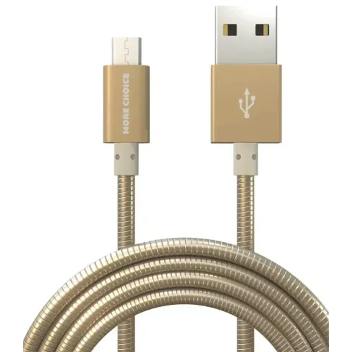 Кабель USB 2.0 A вилка - microUSB 1 м More choice K31m (Золотистый)