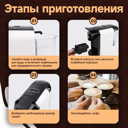 Кофеварка капсульная KARINGBEE AC-516K white 3in1