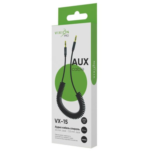 Кабель Jack вилка - Jack вилка 2 м Vixion VX-15 PRO черный