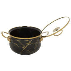 Кастрюля Daniks Черный мрамор, эмаль, индукция, 3.5 л (Y4-8968)(484348)