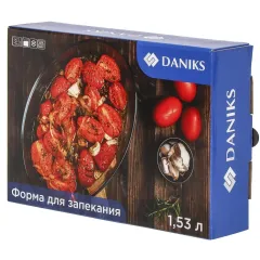Форма для выпечки стекло DANIKS, овальная, 17.9х25.8х5.2 см, 1.53 л (45084)(455577)