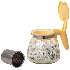 Чайник заварочный, 900 мл, стекло AGNESS, 885-111, ВАСИЛЬКИ