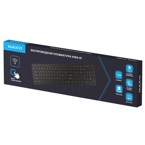 Клавиатура Maxvi KWS-01 Black беспроводная