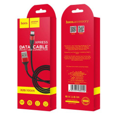 Кабель USB 2.0 A вилка - microUSB 1 м HOCO X26 Xpress черно-красный
