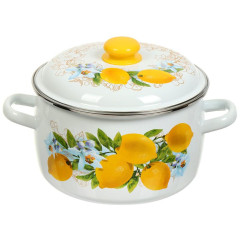Кастрюля Сибирские товары, Лимоны, эмаль, индукция, 5,5 л., 3MC221P (414377)